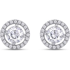 SAVEARTH DIAMONDS Moissanite Stud Earrings 1.20CT 5MM Lab Created Diamond Earrings for Women Men D Color VVS1 Clarity Brilliant 925 Sterling Silver Halo Earring Studs