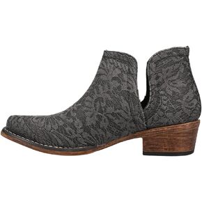 ROPER Womens Ava Glitter Snip Toe Casual Boots Ankle Low Heel 1-2" - Black