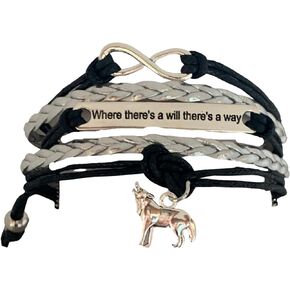 Wolf Bracelet, Infinity Love Wolf Jewelry, Wolf Gifts for Women, Girls, Wolf Lover Gift, Friendship Bracelet
