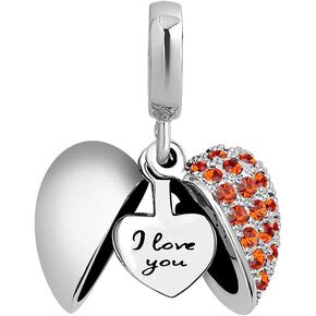 خرزة متدلية من الفضة الإسترلينية I Love You Heart جوهرة الميلاد من LovelyCharms للسوار in Kuwait