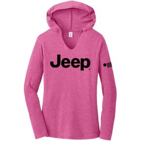 Jeep Ladies Lightweight Triblend Hooded T-Shirt - Lotus Pink