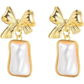 Bow Earrings Gold Bow Earrings for Women Ribbon Earrings Bow Jewelry