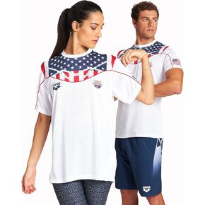 ARENA Unisex Bishamon USA Tech Short Sleeve T-Shirt, White, Small
