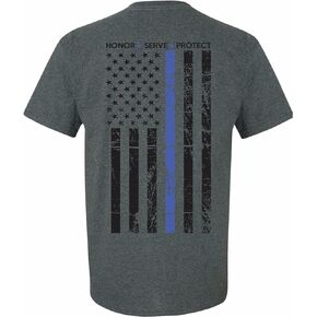 Patriot Apparel Thin Blue Line Honor Protect Serve T-Shirt Tee Men's Fit