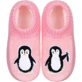 ZYZX Animal Slipper Socks for Women with Grippers Winter Warm Knit Slippers Fun Cute Non Slip Fuzzy House Socks Cozy Soft Bed Socks Fleece Lined Socks Gifts