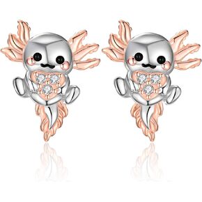 Zaoune Highland Cow Earrings, Cute Corgi/Kawaii/Dachshund/Axolotl Stud Vintage Sterling Silver Hypoallergenic Animal Jewelry Fun Gifts for Women Teen Girls Lovers