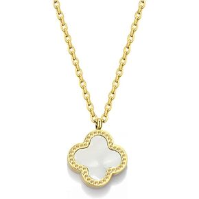 Clover Necklaces for Women | Four Leaf Clover Necklace Pendant | White