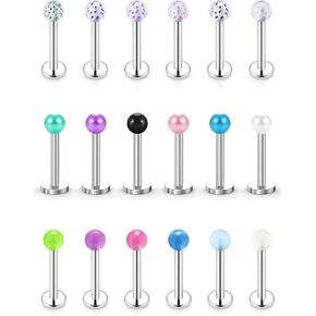 Kridzisw 20G يتوهج في الظلام الشفاه Labret Monroe Medusa Nose Rings Studs 316L الجراحية الصلب الغضروف الزنمة أقراط إلى الأمام هيليكس أقراط ثقب المجوهرات 6 مم 8 مم 10 مم in Kuwait