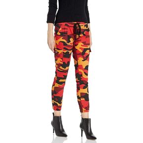 COVER GIRL Women's Cargo Pocket Camo Jogger Juniors Plus Size High Waisted Skinny Pants with Drawstring
