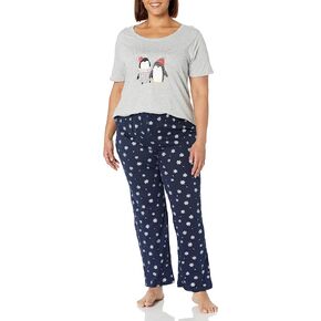 EVANS Women's Plus Size Sleep Set Snow Sleepy