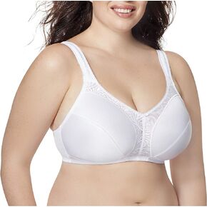Just My Size Women's Plus Size Comfort Strap Lace Minimizer Wirefree Bra MJ1973