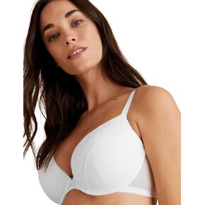 Marks & Spencer Women's Lace Trim Under Wired Padded Plunge Bra