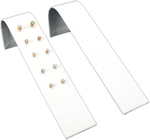 FindingKing 2 White Leather Earring Display Holds 5 Pair Earrings in Saudi Arabia