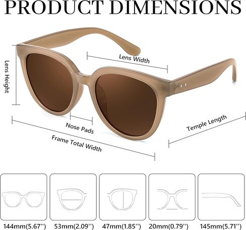 FEISEDY Sunglasses Women, Round Polarized Fashion Sunglasses, Trendy Style UV Protection Sunnies B4127 in Saudi Arabia