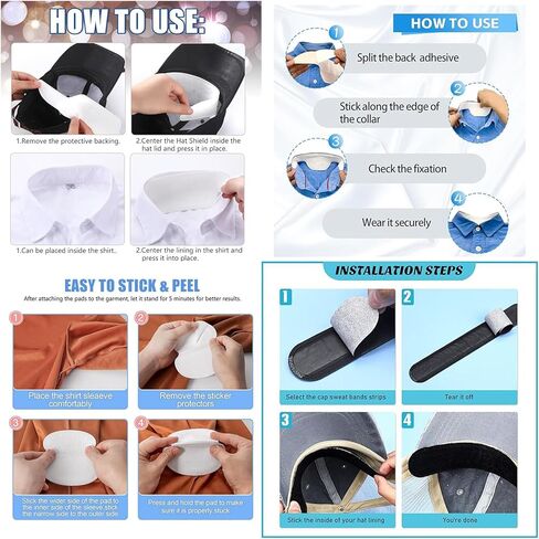 jhtii 110 pcs Golf Hat Sweat Liner, Soft Hat Sweat, Sweatband Preservation Sticky Sweat Liner, Prevents Stains & Odor for Men Women Baseball Hat White in Kuwait