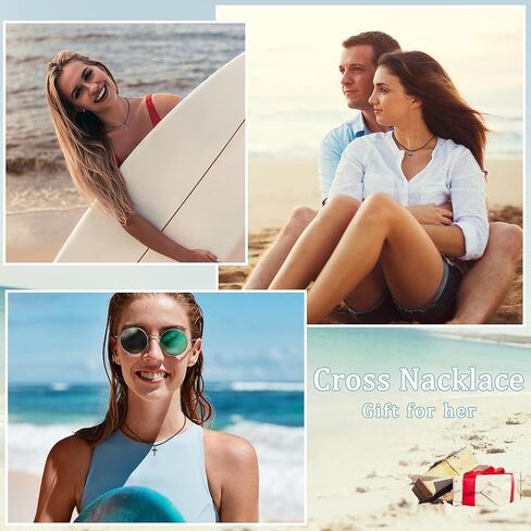 J.Endéar قلادة الصليب الأسود للنساء، سلسلة جلدية قلادة مع قلادة الصليب الفضة الاسترليني 925، الإيمان الصليب مجوهرات المسيحية هدايا المعمودية للفتيات in Kuwait