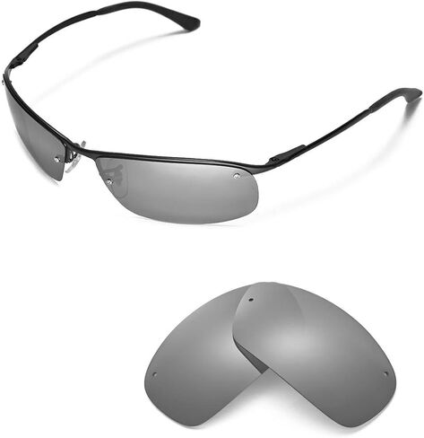 Walleva Titanium Mirror Coated Polarized Replacement Lenses for Ray-Ban RB3183 63mm(Lens Width) Sunglasses in Saudi Arabia