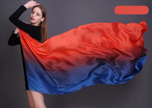 شال نسائي عصري كبير واقي من الشمس يلتف الصيف خفيف الوزن نمط الأزهار الحرير الحرير يشعر الأوشحة للحزاب والرقبة in Kuwait