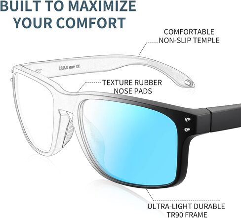 FEISEDY Polarized Sports Sunglasses for Men Women, Classic Fishing Driving Cycling Goggles, UV400 Protection B2234 in Saudi Arabia