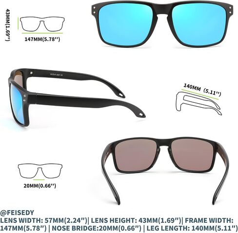 FEISEDY Polarized Sports Sunglasses for Men Women, Classic Fishing Driving Cycling Goggles, UV400 Protection B2234 in Saudi Arabia