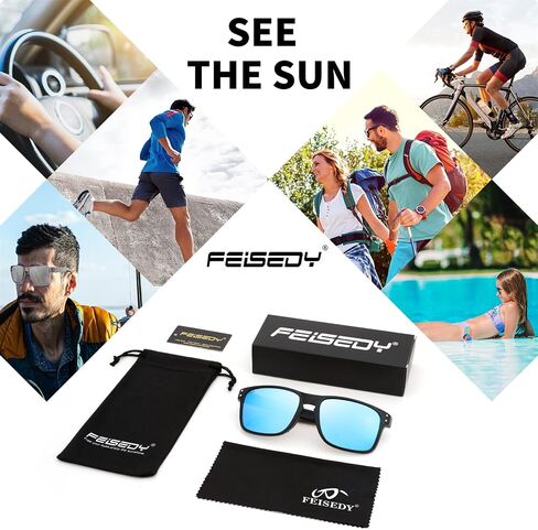 FEISEDY Polarized Sports Sunglasses for Men Women, Classic Fishing Driving Cycling Goggles, UV400 Protection B2234 in Saudi Arabia