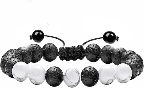 Caiyao 3Pcs Handmade Tiger Eye Braide Rope Bead Bracelet Set Adjustable Cord Volcanic Lava Rock Stone Essential Oil Diffuser Bracelet for Men Boy Teen Stress Anxiety Relief Protection Jewelry in Saudi Arabia