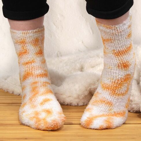 جوارب BambooMN النسائية Fuzzy Warm Fluffy Tie-Dye الملونة المرحة - زوجان in Saudi Arabia