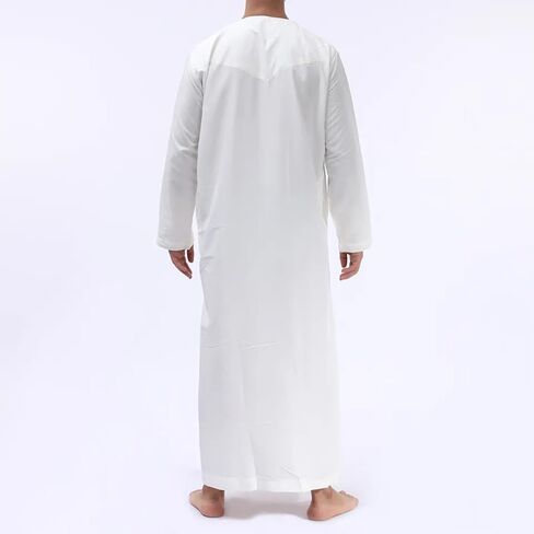 Omani/Emerati Dishdasha – Mens Omani/Emirati Style Thobe Classic - Full Length Long Sleeve Islamic Jubbah's - White in Saudi Arabia