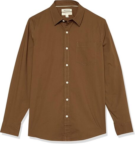 قميص Goodthreads الرجالي ذو المقاس القياسي وأكمام طويلة من قماش البوبلين المطاطي in Kuwait