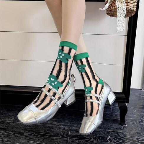 Benefeet Sox Womens Mesh Sheer Socks Vintage Lace Socks for Girls Thin Transparent See Through Sheer Ankle Crew Socks in Saudi Arabia