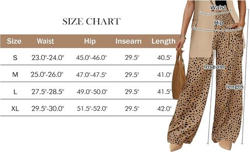 بنطلون نسائي صيفي بطبعة الفهد واسع الساق/بنطلون صالة Oceanside Palazzo مع جيوب in Kuwait