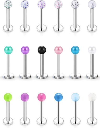 Kridzisw 20G يتوهج في الظلام الشفاه Labret Monroe Medusa Nose Rings Studs 316L الجراحية الصلب الغضروف الزنمة أقراط إلى الأمام هيليكس أقراط ثقب المجوهرات 6 مم 8 مم 10 مم in Kuwait