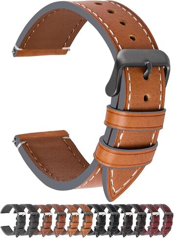 Fullmosa Watch Bands Top Wax Leather Watch Band / حزام 18 ملم 20 ملم 22 ملم 24 ملم للرجال والنساء in Kuwait