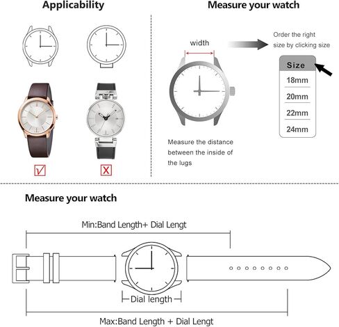 Fullmosa Watch Bands Top Wax Leather Watch Band / حزام 18 ملم 20 ملم 22 ملم 24 ملم للرجال والنساء in Kuwait