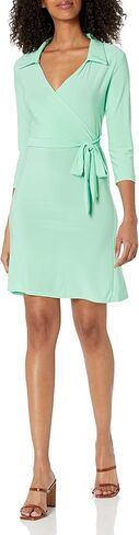 Star Vixen Women's Three-Quarter-Sleeve Faux Wrap Dress in Saudi Arabia