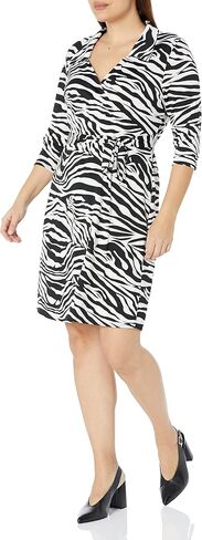 Star Vixen Women's Three-Quarter-Sleeve Faux Wrap Dress in Saudi Arabia