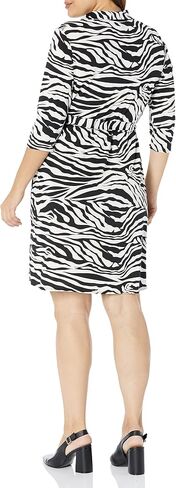 Star Vixen Women's Three-Quarter-Sleeve Faux Wrap Dress in Saudi Arabia