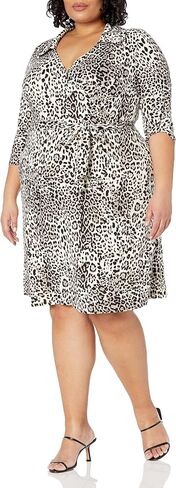 Star Vixen Women's Three-Quarter-Sleeve Faux Wrap Dress in Saudi Arabia