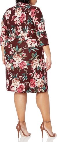 Star Vixen Women's Three-Quarter-Sleeve Faux Wrap Dress in Saudi Arabia