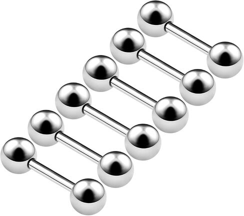 6PCS Stainless Steel Anodized Straight Barbell Ball Rook Eyebrow Daith Cartilage Earrings Tragus Piercing Jewelry in Saudi Arabia