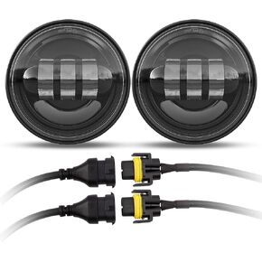 XPCTD 4.5 Inch LED Passing Lights 4-1/2 Driving Fog lights Auxiliary Spot Lights for Electra Glide Road King Ultra Classic 2005 2006 2007 2008 2009 2010 2011 2012 2013 2014 2015 2016 Black
