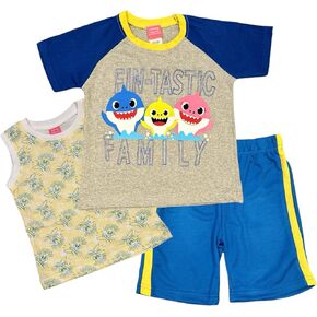 Nickelodeon Baby Shark Boys' 3 Piece Short Set (Toddler/Kid)