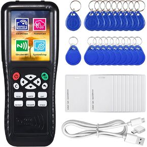 RFID ID Duplicator Copier Writer Decode Function Smart Card Key Machine RFID NFC Copier ID Reader Writer with T557 125khz HID Cards,ID 125kh Keyfobs and IC 13.56mhz Key Tags