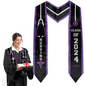 Batorkpl Nursing Graduation Stole Class of 2024 Nurse Graduation Sash Nursing School RN Nurse Graduation Gift