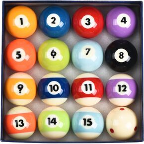 PATIKIL Billiard Balls Set, 2-1/4" Regulation Size Full 16 Professional Billiards Ball, Pool Table Balls for Replacement