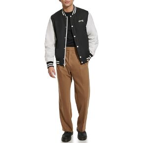 DKNY Men's Lightweight Varsity Jacket, Black