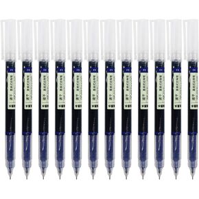 Gullor Liquid Ink Rollerball Pens, 0.5mm Fine Tip Quick-Drying Pens for Writing, Notetaking and Drawing, Black Ink, 12 Pieces