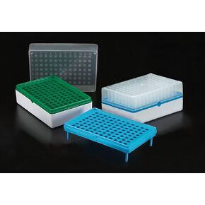 Simport BioTube T100-60G Polypropylene Grid Plate Only, Green (Case of 10)