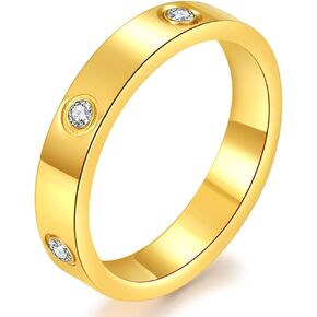 GEWK Cat Gold Love Ring Promise Titanium Steel Rings 18k Wedding Jewelry Rings Birthday Present Anniversary Best Gifts for Men Women Girls