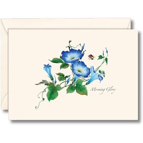 Earth Sky + Water - Morning Glories Notecard Set - 8 Blank Cards with Envelopes